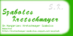 szabolcs kretschmayer business card